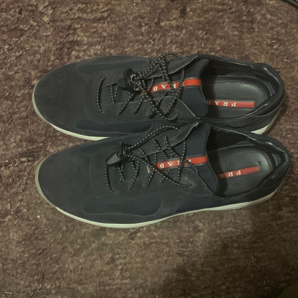 Prada Men's Black and Red Sneakers